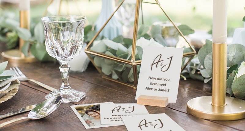 Photobook Insta Cards Made Into Icebreaker Cards For Wedding Guests.
