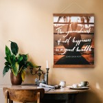 Personalisable hanging canvas for fitness motivation.