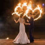 Wedding Couple With Hearts On Fire